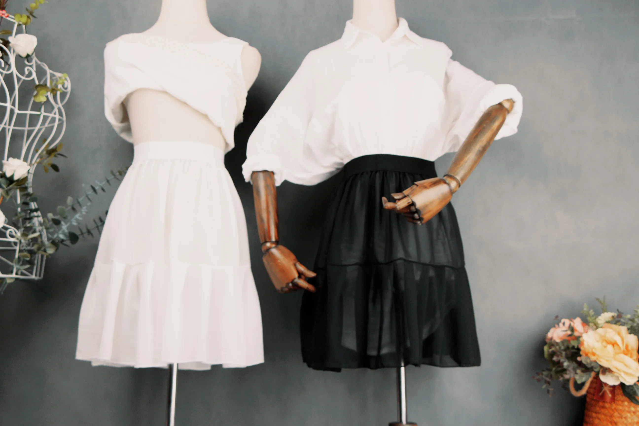 Single Layer Petticoat Summer Chiffon Inner Half Skirt Outer Wear High Waist A Line Underskirt with Ruffles Lining underskirt lining