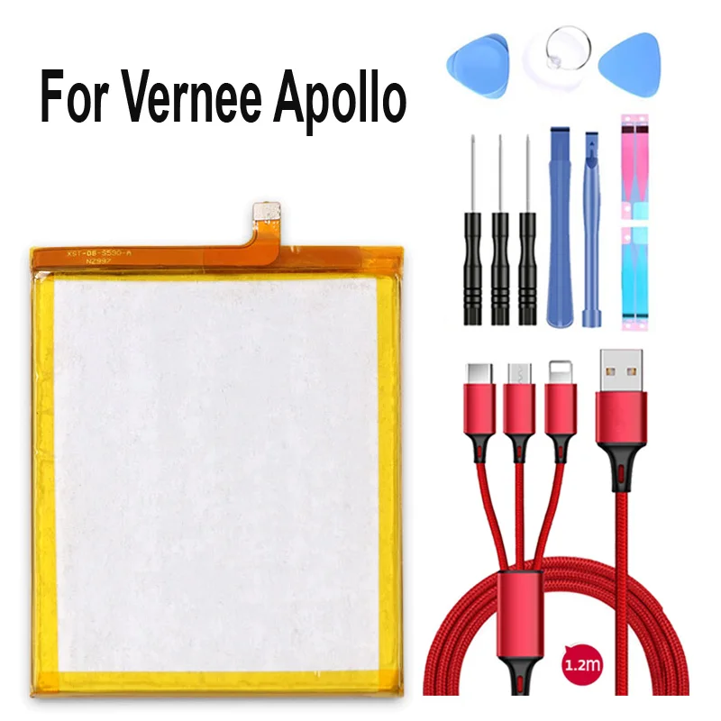 Новые 3100 мАч батареи для Vernee Apollo Lite Смартфон батарея+ USB кабель+ набор инструментов
