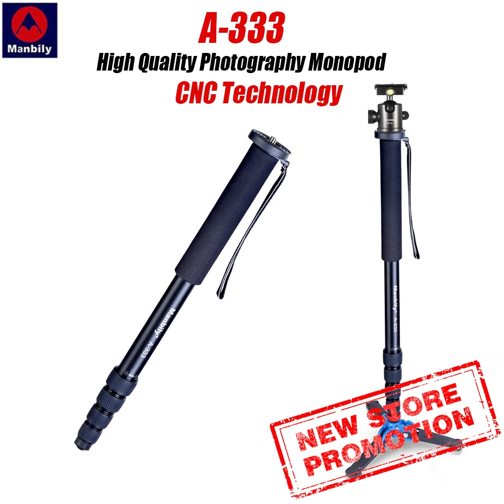  Manbily A-333 Professional Aluminum Alloy base desktop Camera tripod Video monopod stand ball head 