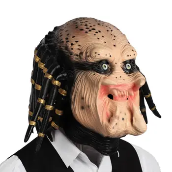 

halloween Helmet Predator Mask Halloween Costume Ball Horror Scary Masks Egyptian Cosplay Fancy Dress Soft Latex Toys Suppiles