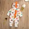 Pudcoco 0-24M Toddler Baby Boy Girl Kid Rompers Long Sleeve Dinosaur Climbing Suit Romper Autumn Hooded Clothes ► Photo 3/6