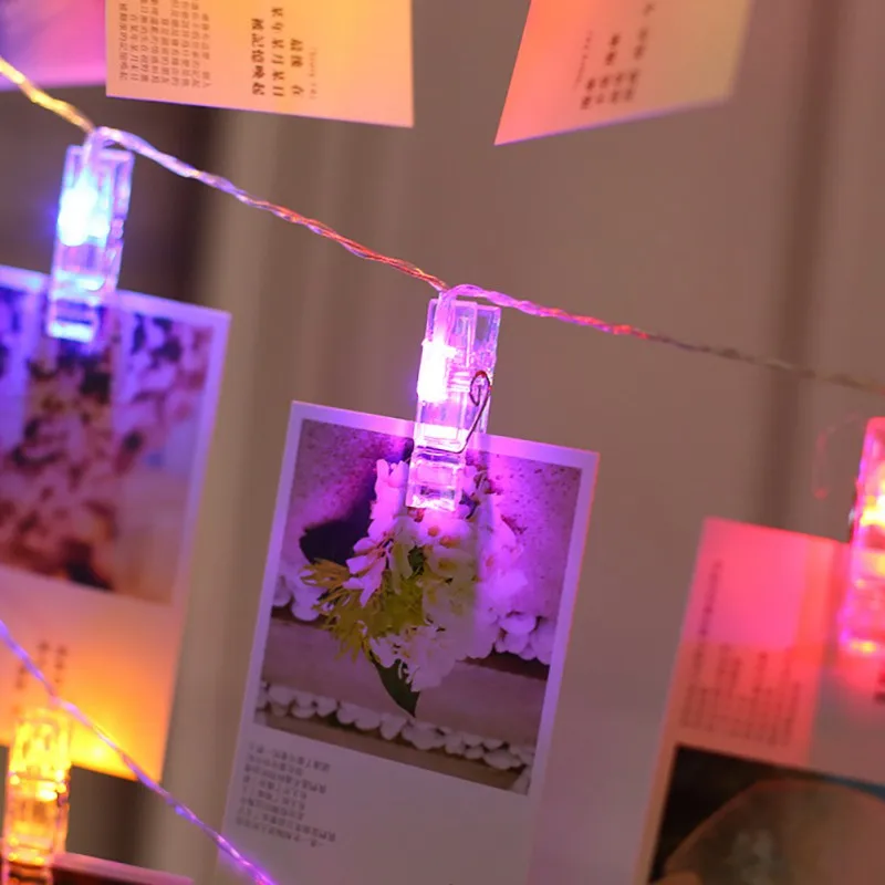 

2M 3M 4M LED Garland Card Photo Clip String Lights for New Year Christmas Festival Party Wedding Lamp Home Decoration led light