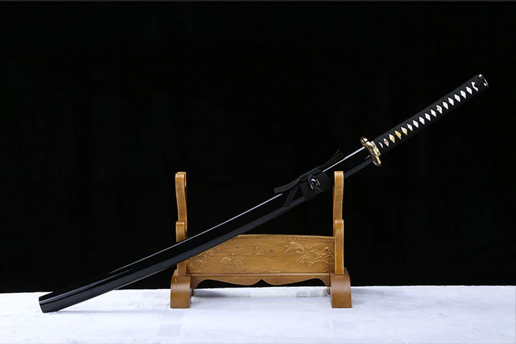 Samurai katana swords 1045 carbon steel blade sharp edge japanese katanas sword wooden sheath Guard ready hot props
