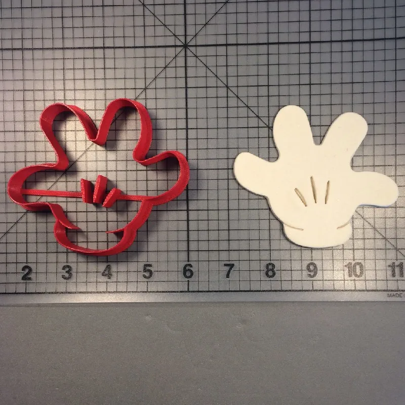 Мультяшный Микки Маус ручной резак для печенья Набор цифр перчатка серия один два три четыре пользовательские 3D печать сахар помадка кекс Топ - Цвет: N1697 Glove 2inch