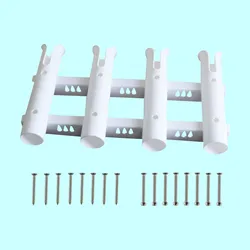Portable 4 Pole Fishing Rod Holder with Mounting Screws (White)