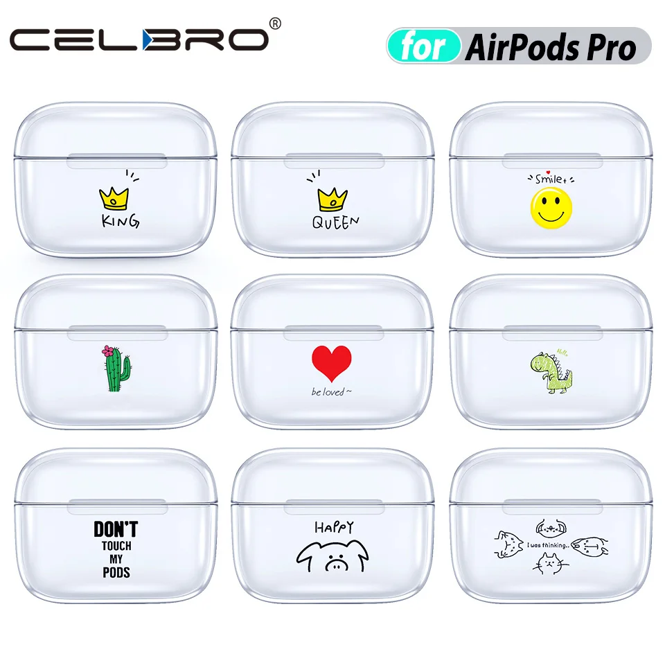 Прозрачный чехол-накладка для AirPods Pro, Жесткий ПК, Cristal, милый мультяшный протектор для наушников Air Pod Pro 3, чехол для AirPods Box