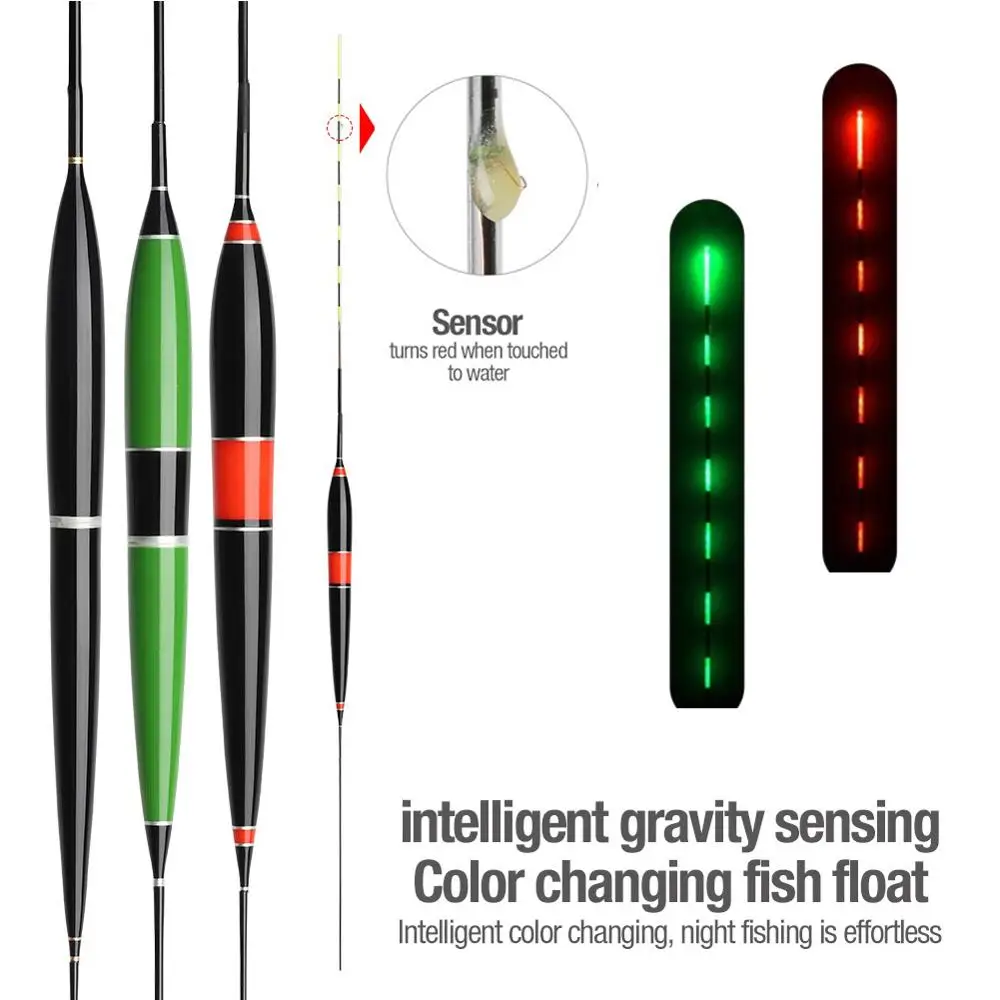 3 шт. умный поплавок для рыбалки, ночной светящийся светодиодный светильник, напоминающий о высокой чувствительности, сигнал тревоги, электронный буй, меняющий цвет рыбы