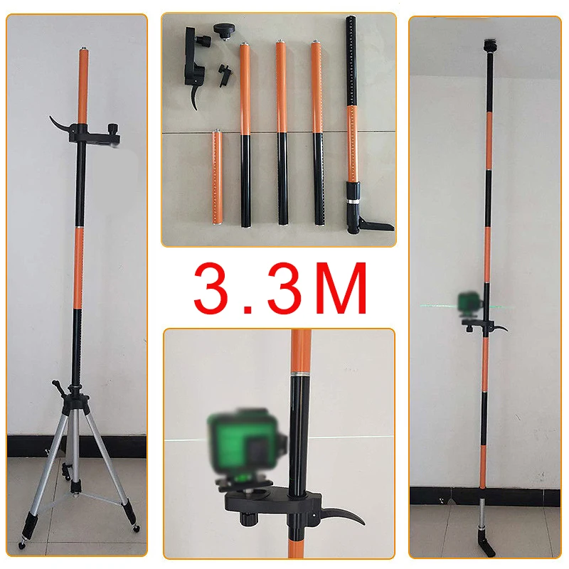 3,3 м телескопическое крепление для выравнивания потолка удлинение кронштейн для лазерного уровня 1/4 дюйма лазерное крепление