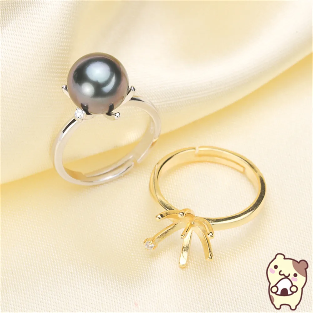 

Free Shipping Wholesale Silver Plated Pearl Ring Accessories Types Creative Ring for Women DIY Pearl jewelry Gifts 2019J085