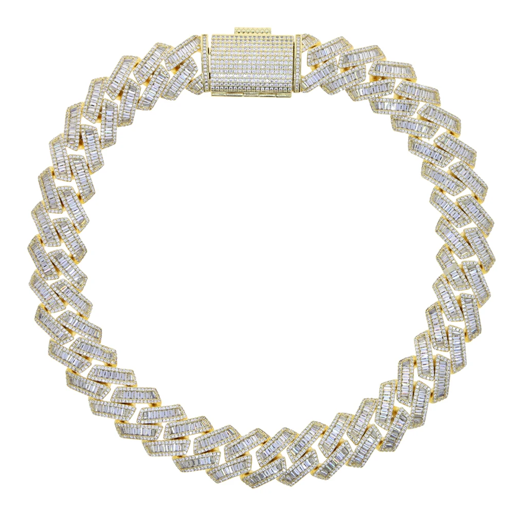 Iced Out Bling 19mm Rectangle CZ Heavy Chunky Cuban Link