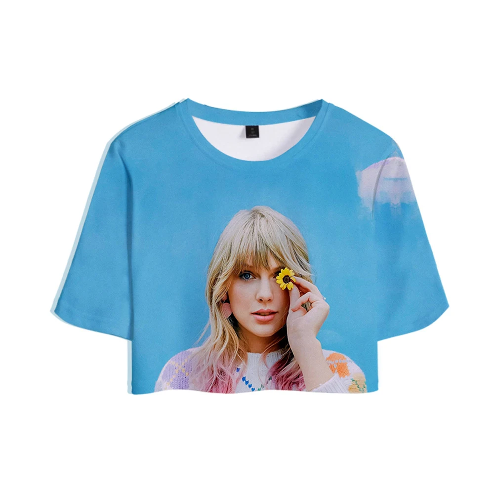 Супер популярная женская укороченная футболка с 3D принтом Taylor Swiftie, летняя модная сексуальная повседневная одежда Harajuku, горячая Распродажа размера плюс