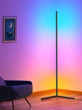  RGB  Floor Lamp Corner Standing Lamps Bedroom LED Bedside Decoration Living Room Art Decor Remote Indoor Party Stand Lighting 