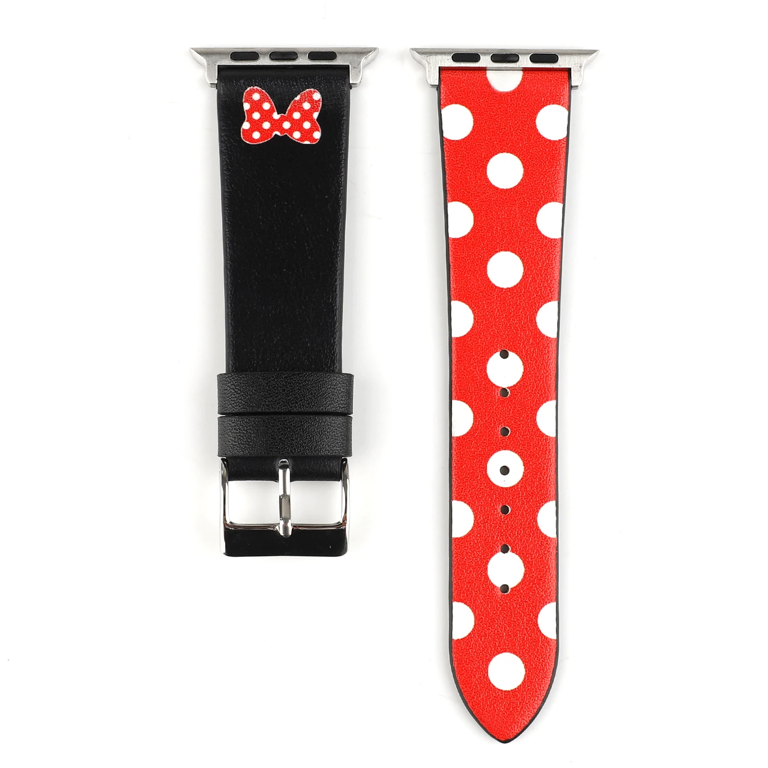 Кожаный ремешок с мультяшным принтом для Apple Watch band 40 мм 44 мм браслет с подвеской в виде мыши ремешок для iwatch Series 4 3 2 1 38 мм 42 мм