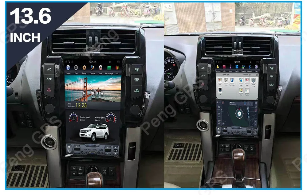 Android 8,1 автомобильный dvd-плеер для Toyota Land Cruiser Prado 150 2010-2013 gps навигация Tesla стиль 13,6 дюймов 4K видео HD головное устройство