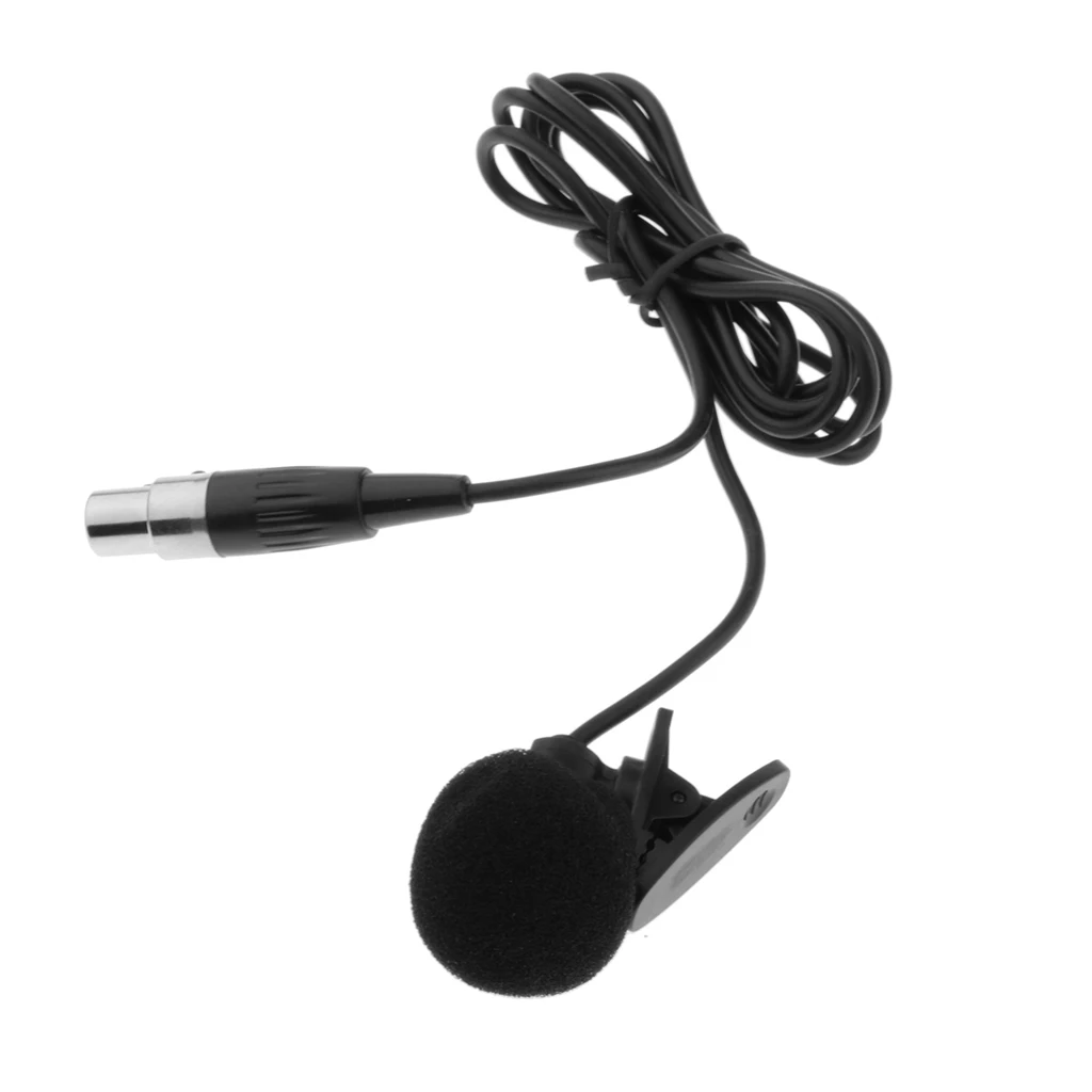 XLR 3 Pin Microphone Condenser Tie Clip For Wireless BodyPack Transmitter