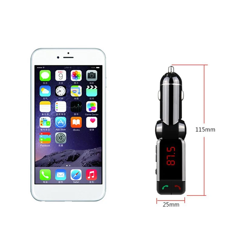 Car MP3 Music Player Wireless Bluetooth FM Transmitter Radio USB Ports Charger Supports AUX Line audio input