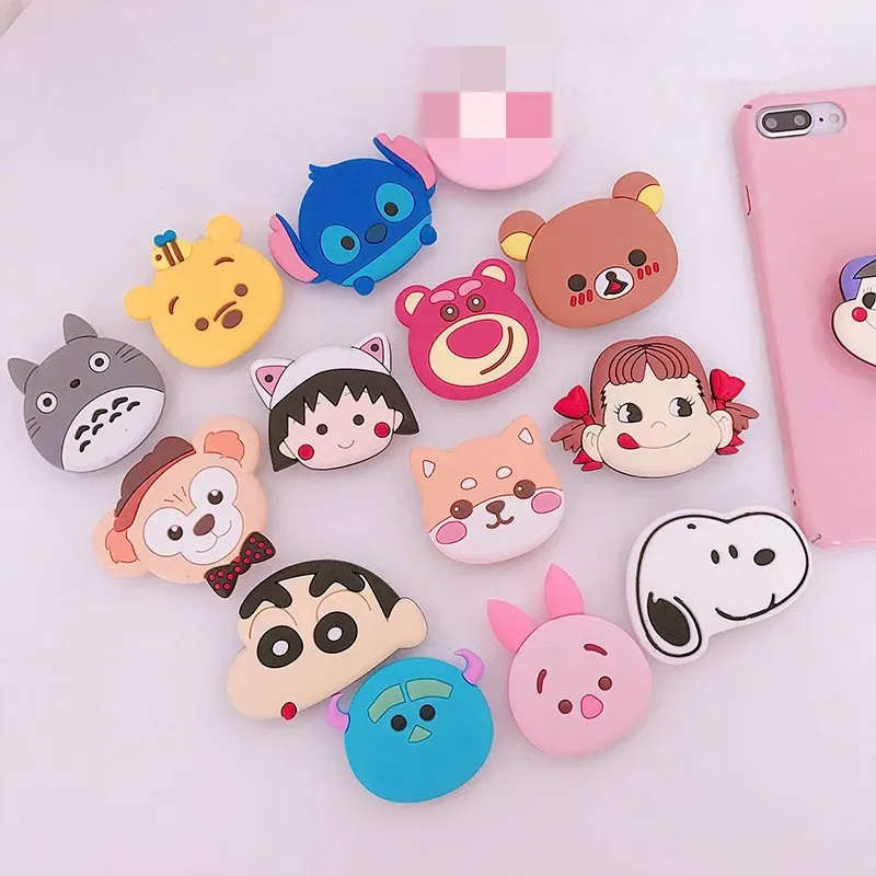 

50PCS Cartoon Mobile Phone Holder Finger Ring Bracket Anti-Drop Extensible Airbag Stand Mount For iPhone X XS XR 8 7 6s