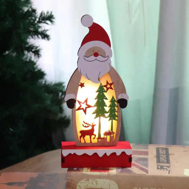 Christmas Decorations For Home Xmas Decorations Ornaments Glowing Wooden Painted Old Man Ornaments Navidad Christmas Decor