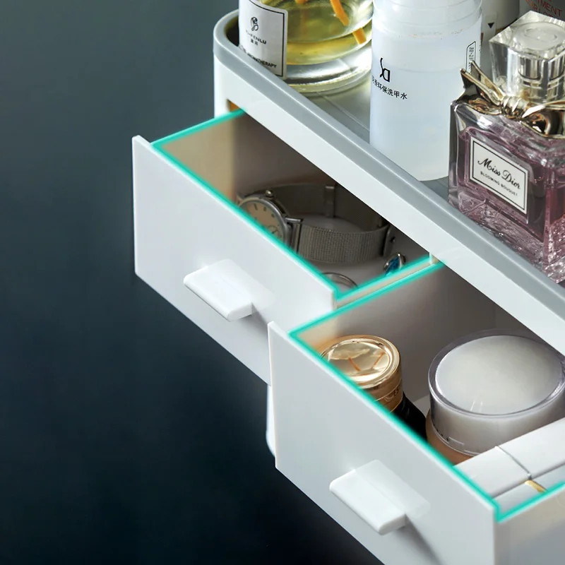 Online ONEUP nuevo soporte de cepillo de dientes dispensador automático de pasta de dientes con taza de montaje en la pared de artículos de tocador estante de almacenamiento accesorios de baño conjunto