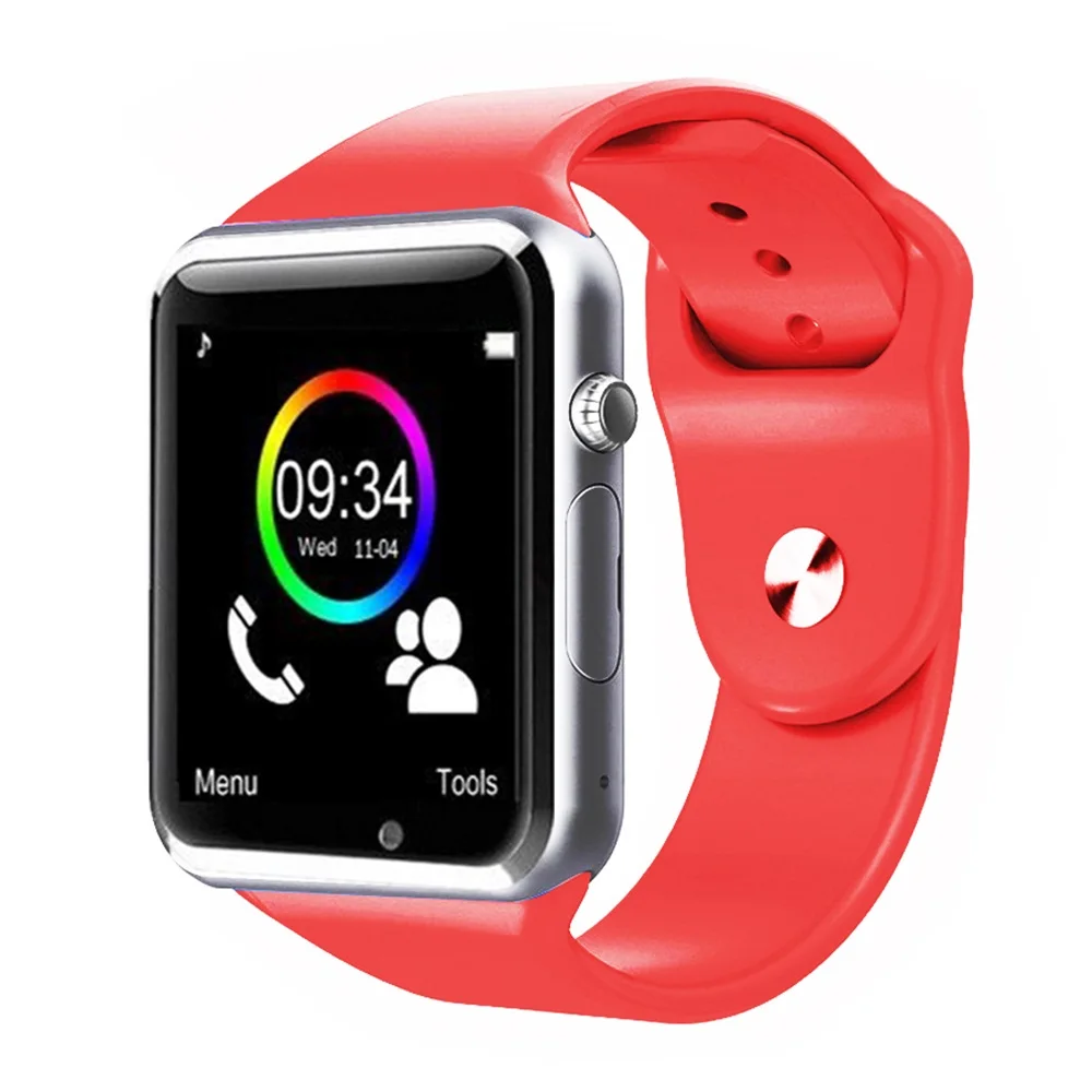 Bluetooth A1 Смарт часы спортивные трекер для мужчин и женщин Smartwatch IP67 Водонепроницаемый A1 часы для Android IOS PK P68 IW8 IW9 Мода - Цвет: Красный