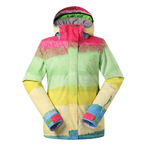 GS цветная женская зимняя одежда 10 K, водонепроницаемая ветрозащитная Спортивная одежда для улицы, костюм для сноубординга, комплекты, зимние штаны и лыжные куртки - Цвет: picture jacket