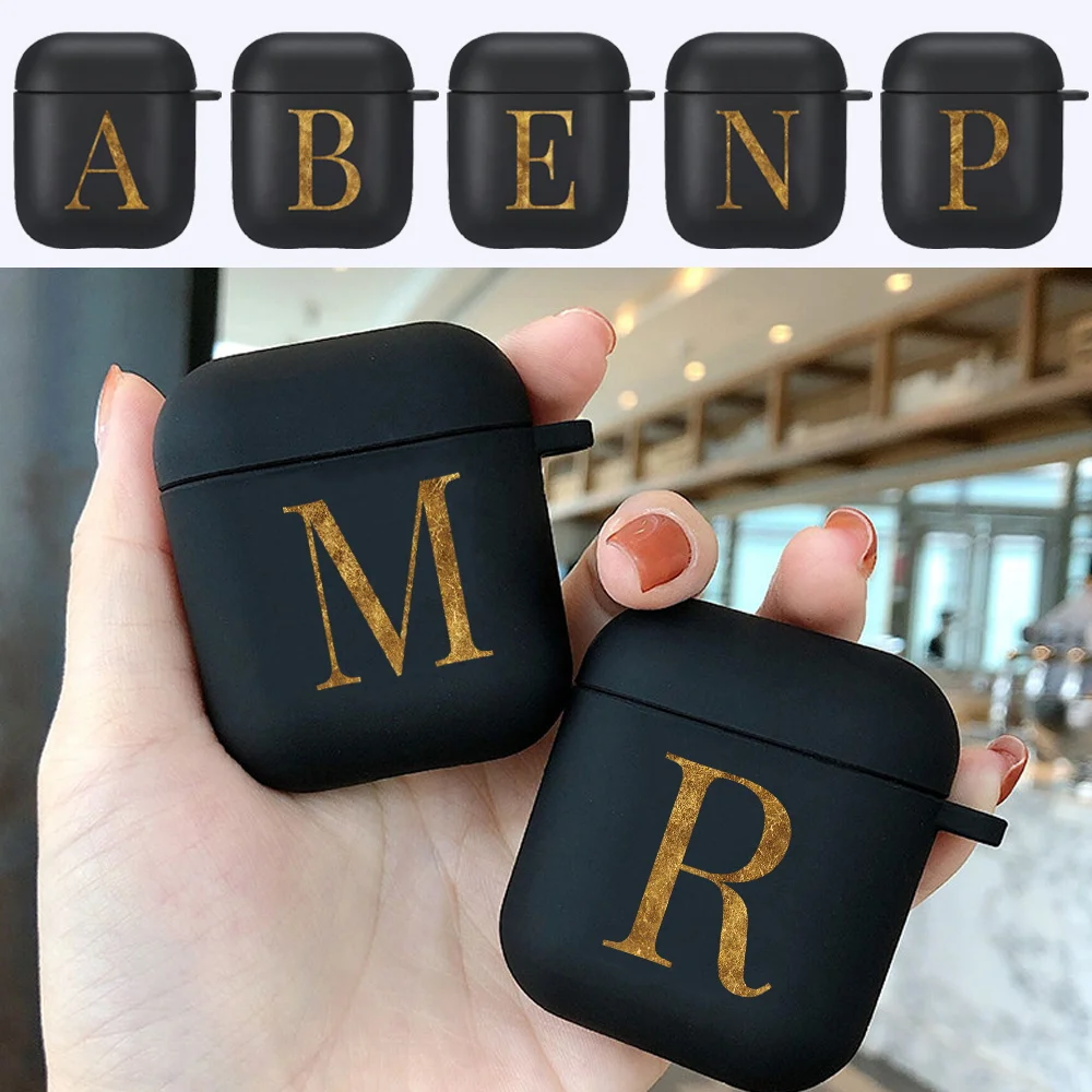 Custodie Airpods Per Apple Airpods 2/1 Gen Custodie Per Auricolari Modello Lettera Copertura Opaca Scatola Di Ricarica Wireless Bluetooth