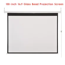 Projection-Screen Canvas Home Theatre Beamer Movie HD 16:9 Glass Bead 100-Inch Electric