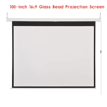 

100-Inch 16:9 Glass Bead HD Electric Projection Screen Canvas Home Theatre Beamer Projection Screen Movie Projector Screen