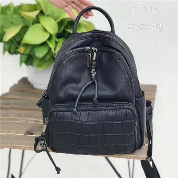 

Outdoor Rucksack Shoulder Bag Large Capacity Women's Backpack Multifunctional Travel Bag Female Genuine Leather Backpack