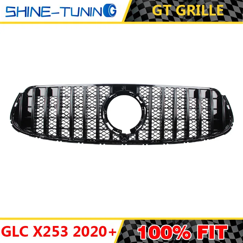 Подходит для GlC Class W253 GTR GT R X253 GLC200 GLC250 GLC300 GLC450 GLC63 решетка без центрального логотипа+ GLC Coupe - Цвет: black  B