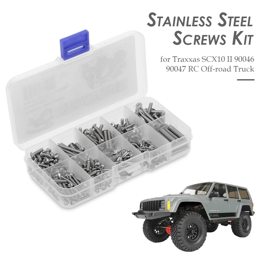 RC винты из нержавеющей стали набор винтов с чехлом для Traxxas SCX10 II 90046 90047 автомобиль