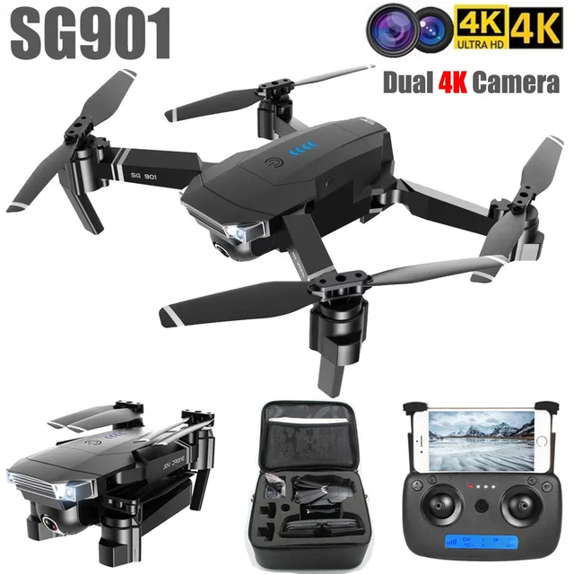 $US $55.99 SG901 Camera Drone 4K HD Dual Camera Follow Me Quadrocopter FPV Professional GPS Long Battery Life 