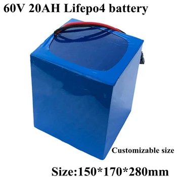 

60v 20Ah Lifepo4 Power BMS Battery for Ebike 1500w 2000w Motor Solar Wind Energy Scooter Ups Power System + 5A Charger