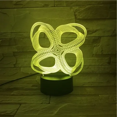 

3D562 Abstract Art 3D LED Night Light Lamp Friend Baby Gift Nightlight USB or Battery Powered Office Decorative Lamp 7/16 colors