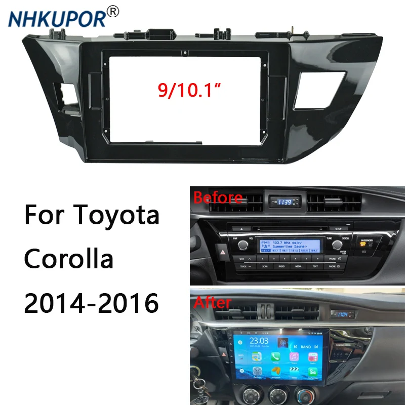 10.1&quot 2 Din Android Car Radio Fascia For TOYOTA Corolla 2013-2016 Stereo Dash Panel Mounting Head Unit Frame Kit Mount Trim |
