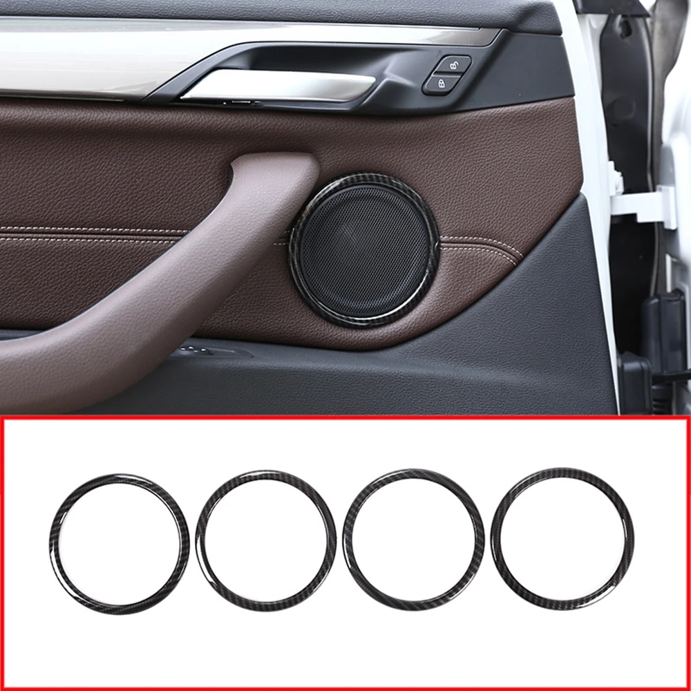 

Midrange speaker frame trim For BMW F46 F48 X1 X2 series carbon fiber color ABS sticker car door horn lid loudspeaker decoration
