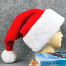 Высококачественная Рождественская шапка из плюша для взрослых, большая рождественская шапка из плюша, Красная шапка Санта Клауса для мужчин и женщин