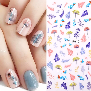 

3D Nail Sticker Summer Flower Leaf Patterns Autumn Fall Nail Art Transfer Stickers Paper Nail Decorations DIY Designs