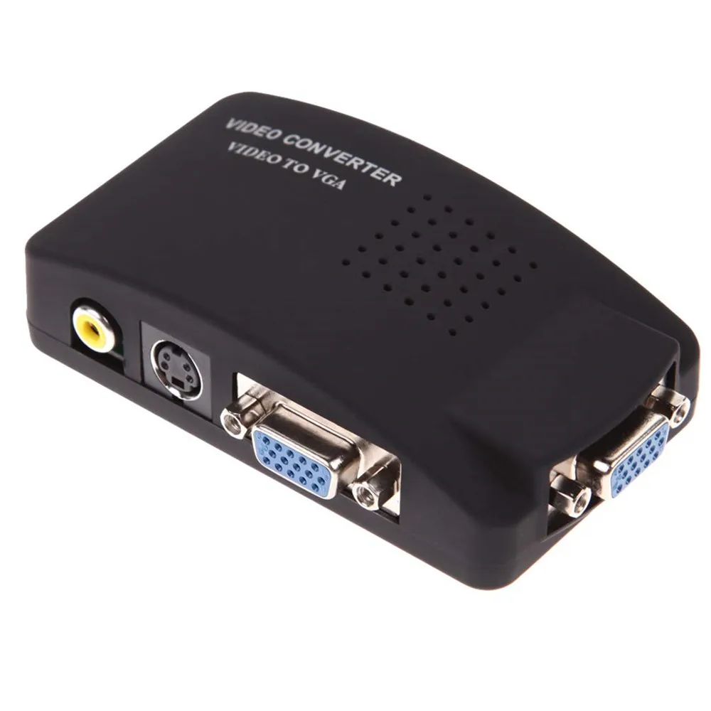 Zeadow RCA композитный AV S-видео к VGA конвертер коробка CC TV DVR ПК ноутбук телевизору