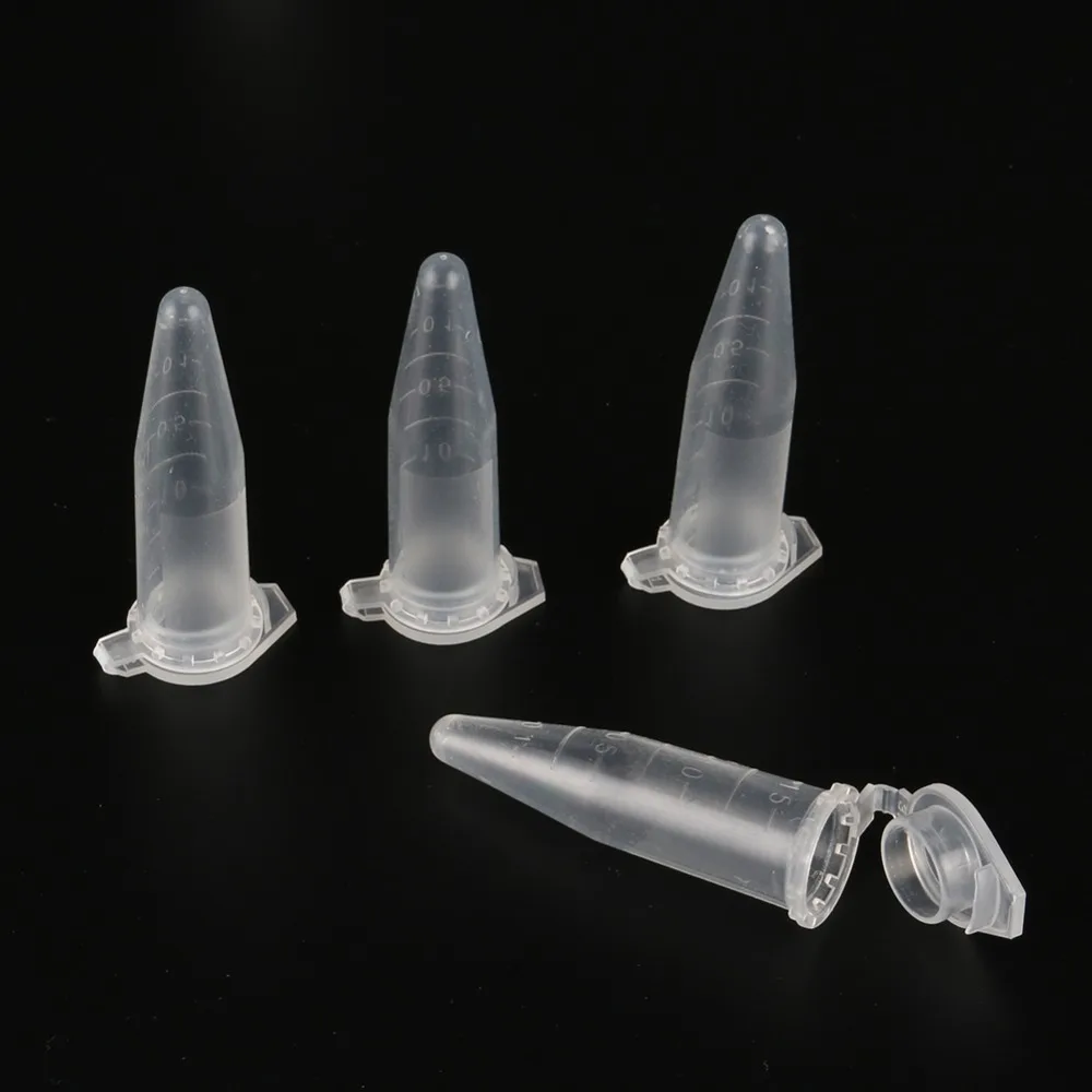 1.5ml Plastic Micro Test Tube Snap Cap Cone Bottom Centrifuge Tube Sample Vial Container School Laboratory Instrument 50Pcs