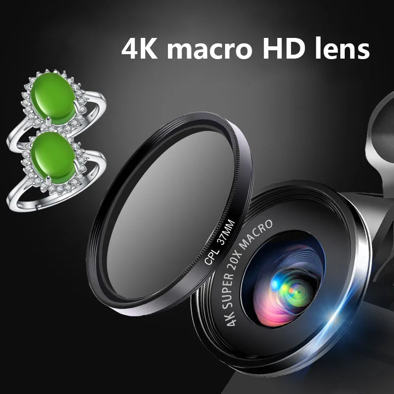 Mini 4K HD Super 20X Micro Phone Lens Wide Angle for Smartphone Camera GV99