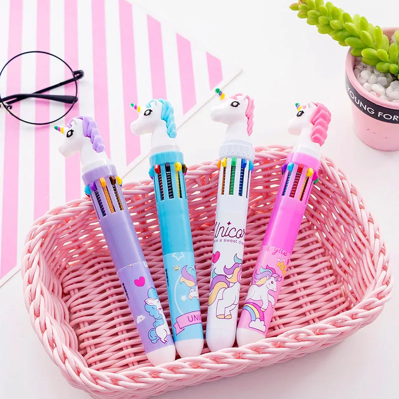 1 шт. милые шариковые ручки с единорогом разноцветные для детей подарок школы и