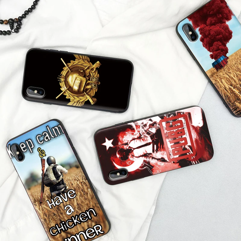 PUBG иллюстрации для iPhone 6 S 7 8plus X XS XR Макс 5 5S TPU Мягкий защитный чехол накладка