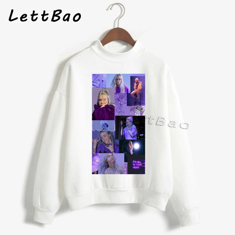 6 Billie Eilish толстовки свитер уличная Эстетическая Готическая Moletom Feminino Ullzang Harajuku на заказ Женская толстовка Femme 90s - Цвет: 6
