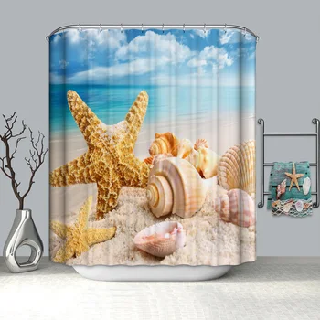 

Marine Life Shower Curtain Dolphin Tortoise Curtain for Bathroom Polyester Colorful Galaxy Printed Shower Curtains with Hooks