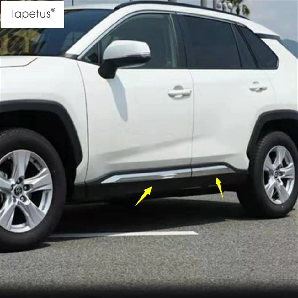 Аксессуары Lapetus, подходят для TOYOTA RAV4 RAV 4 ABS молдинг для двери, накладка на нижнюю панель, хромированное углеродное волокно