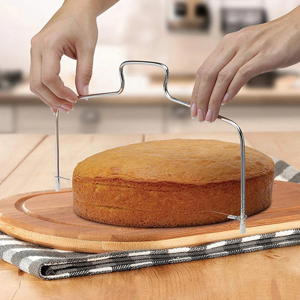 

1PC High Quality Adjustable Wire Cake Cutter Stainless Steel Slicer Leveler DIY Cake Baking Tools Kitchen Baking Accessories