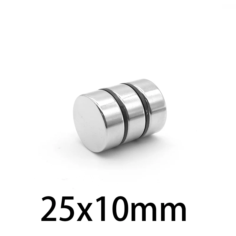 1-10PCS 25x10mm Strong Cylinder Rare Earth Magnet 25mmX10mm Round Neodymium Magnets 25*10mm N35 Disc Magnet 25*10