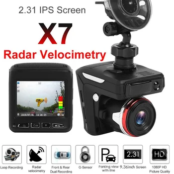 

X7 Driving Recorder 2 in 1 Dash Cam Radar Detector DVR 1080P Camera 140 Degree Lens Video Car Recorder USB Cigarette lighter