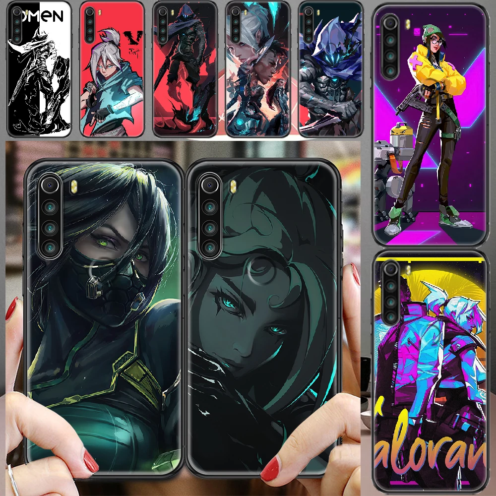 Valorant Chơi Game Điện Thoại Ốp Lưng Cho Xiaomi Redmi Note 7 7A 8 8T 9 9A 9S K30 Pro nhựa Tpu Đen Coque Xu Hướng Lưng 3D Funda Sang Trọng xiaomi leather case custom